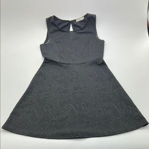 Ginger G Embossed Sleeveless Dress Medium Charcoal Paisley Women's
